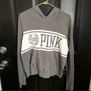 Womens PINK Grey Hoodie Size Large